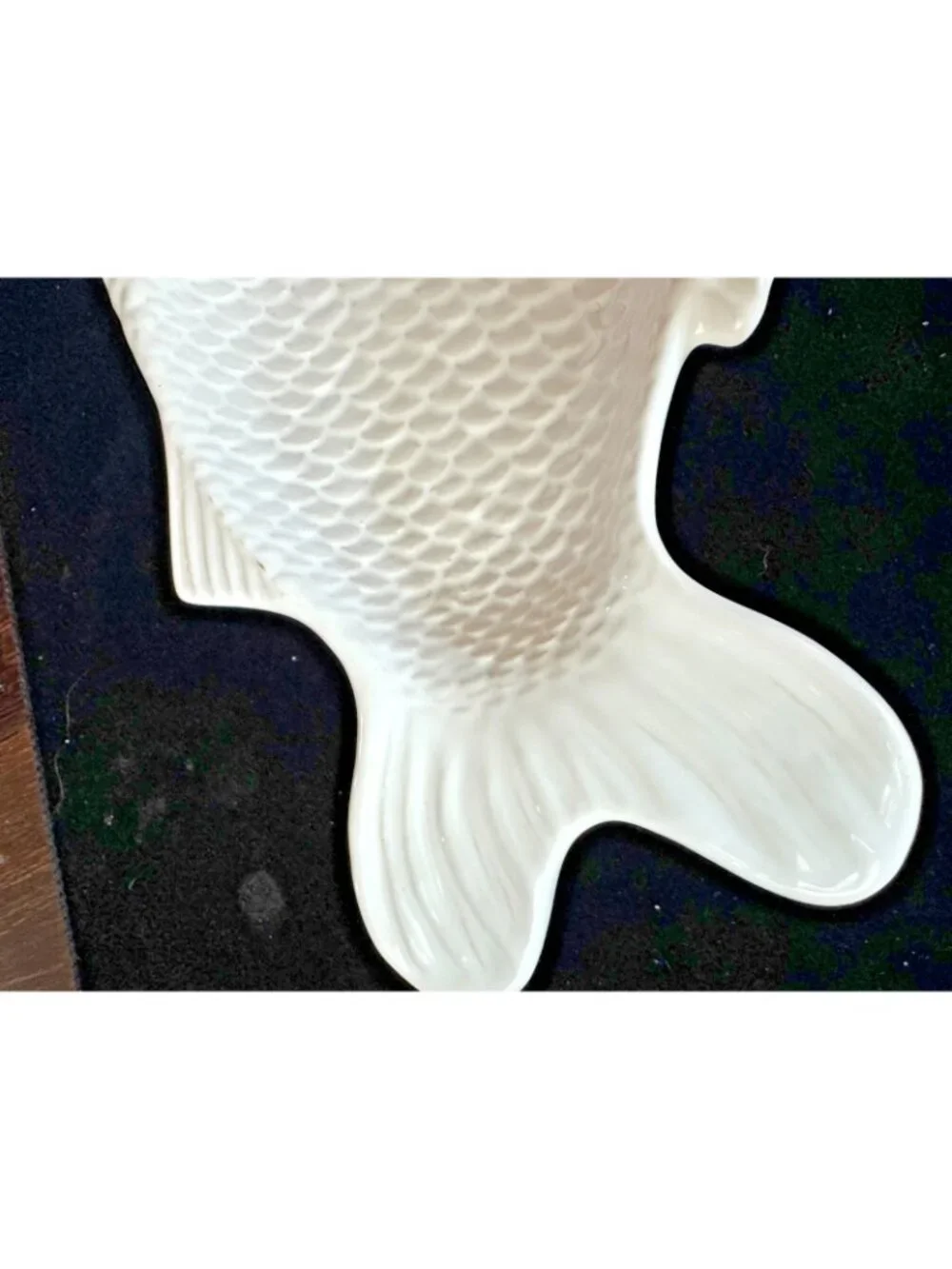 Vintage Large White Ceramic Faiancas Belo Fish Platter Portuguese Majolica